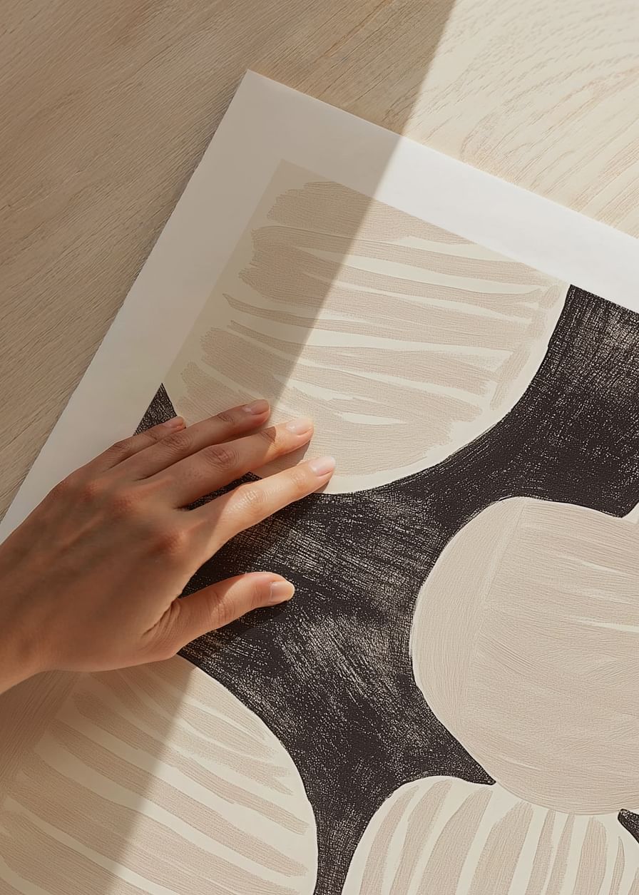 Abstracte vormen zweven harmonieus over een donkere achtergrond-12