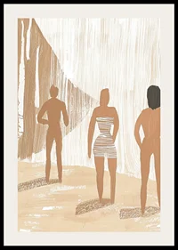 Three figures in harmonious earth tones create a calm and dreamy atmosphere-2