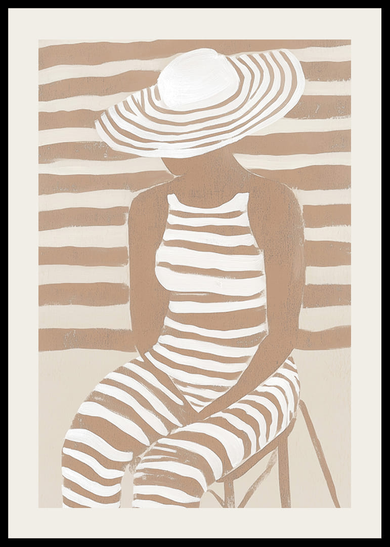 Randigt lugn möter stilfull elegans i detta harmoniska konstverk-12