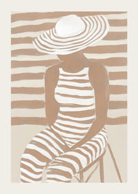 Randigt lugn möter stilfull elegans i detta harmoniska konstverk-3