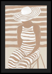 Randigt lugn möter stilfull elegans i detta harmoniska konstverk-4