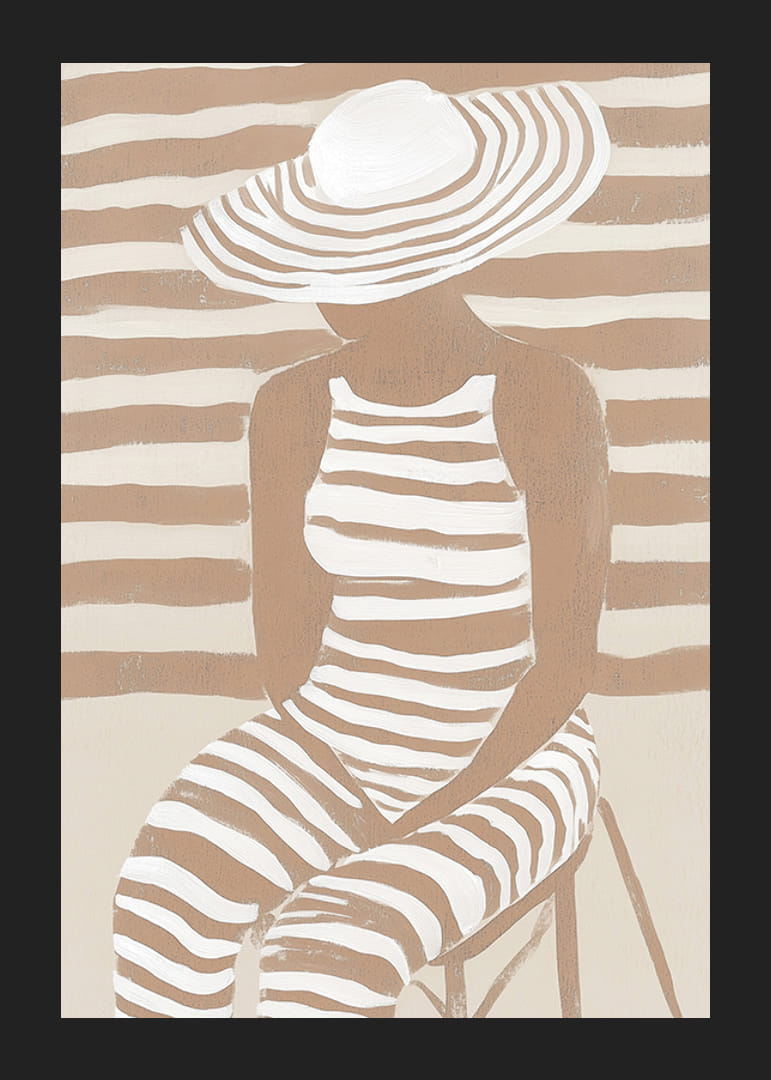 Randigt lugn möter stilfull elegans i detta harmoniska konstverk-12