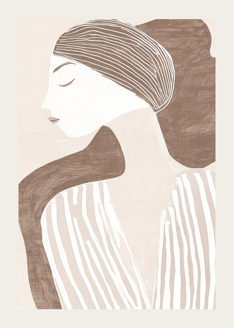 Clean and elegant, depicting a woman in minimalist harmony-12