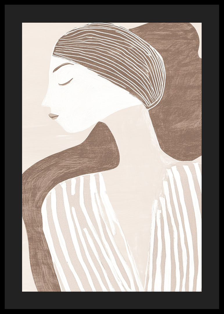 Clean and elegant, depicting a woman in minimalist harmony-12