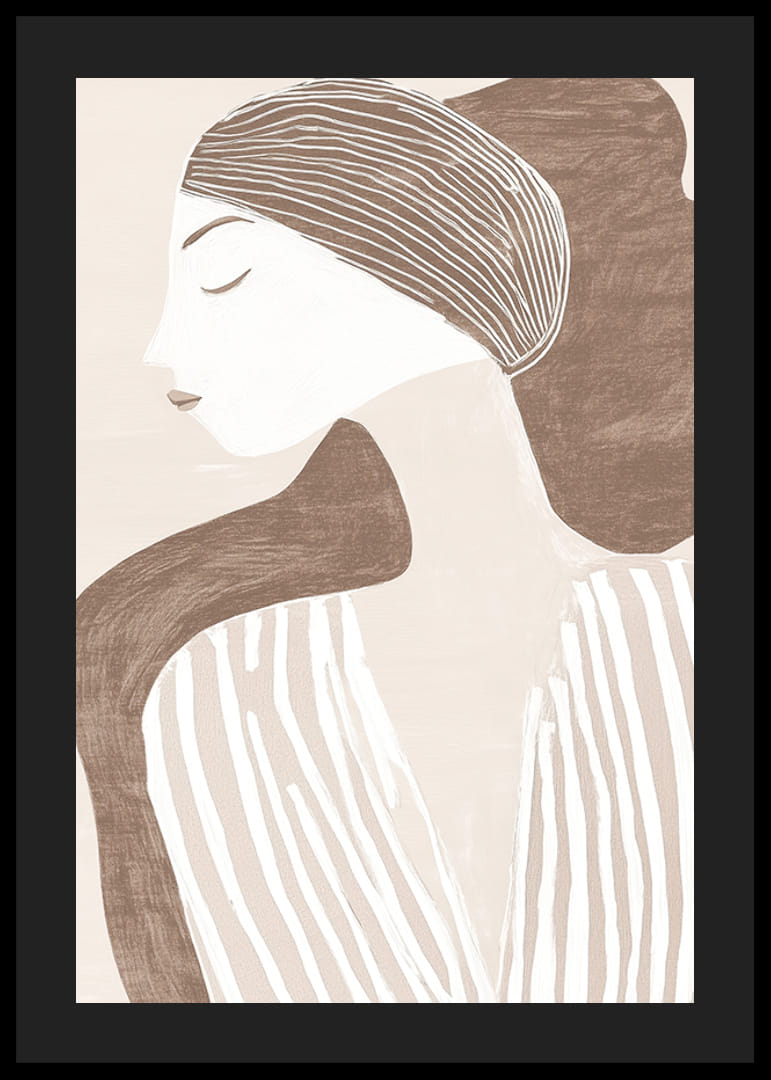 Stilren och elegant, avbildar en kvinna i minimalistisk harmoni-12