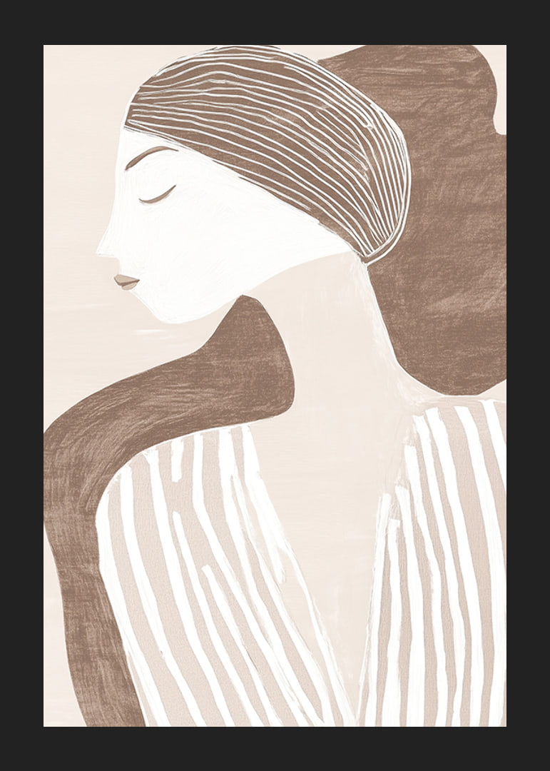 Clean and elegant, depicting a woman in minimalist harmony-12