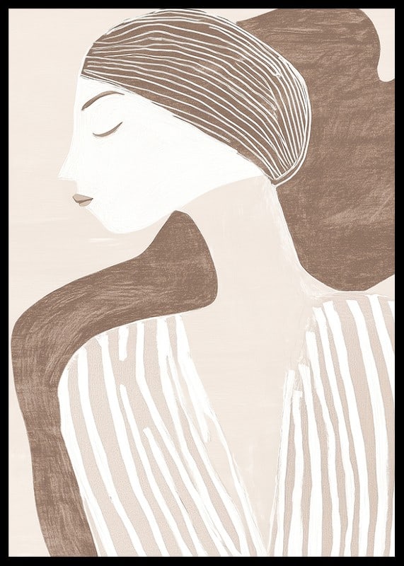 Clean and elegant, depicting a woman in minimalist harmony-12