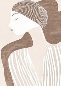 Clean and elegant, depicting a woman in minimalist harmony-7