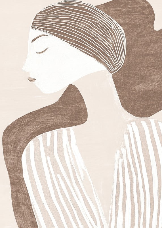 Clean and elegant, depicting a woman in minimalist harmony-12