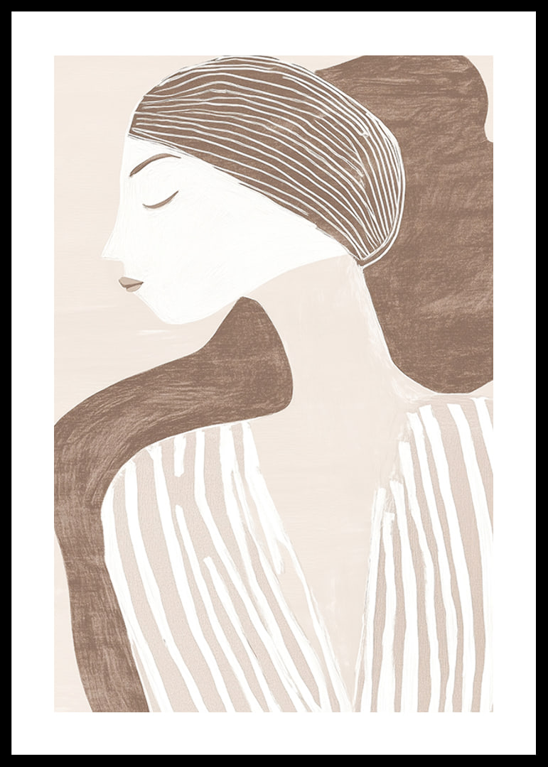 Clean and elegant, depicting a woman in minimalist harmony-12