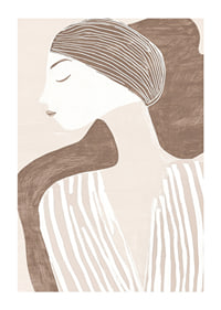 Clean and elegant, depicting a woman in minimalist harmony-1