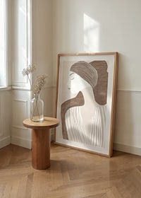 Clean and elegant, depicting a woman in minimalist harmony-8