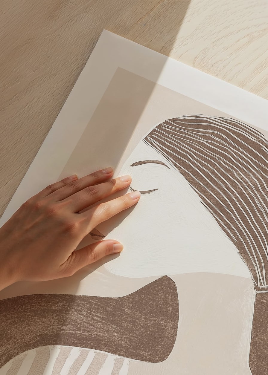 Clean and elegant, depicting a woman in minimalist harmony-12