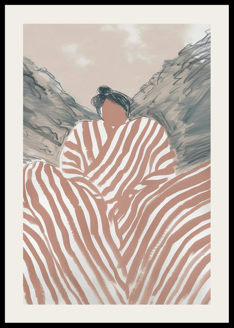 Um cartaz onde as linhas suaves e os tons terra criam um equilíbrio harmonioso-12