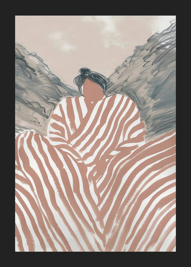 Um cartaz onde as linhas suaves e os tons terra criam um equilíbrio harmonioso-12