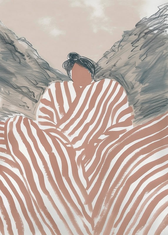 A poster where soft lines and earthy tones create a harmonious balance-12
