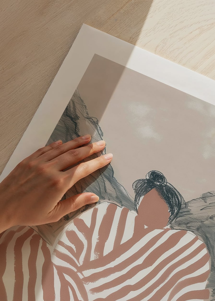 A poster where soft lines and earthy tones create a harmonious balance-12