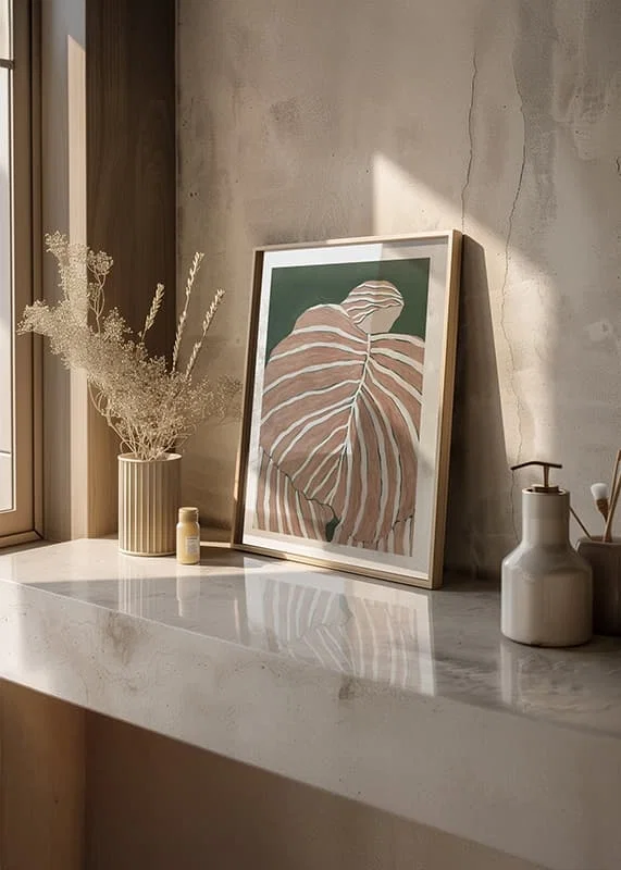 Abstract lines and soft tones merge into a calming, nature-inspired motif-12