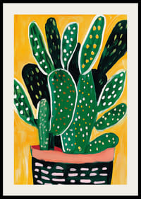 Grönska mot solig gul bakgrund, livfullt fångad som en konstnärlig väggdekoration-2