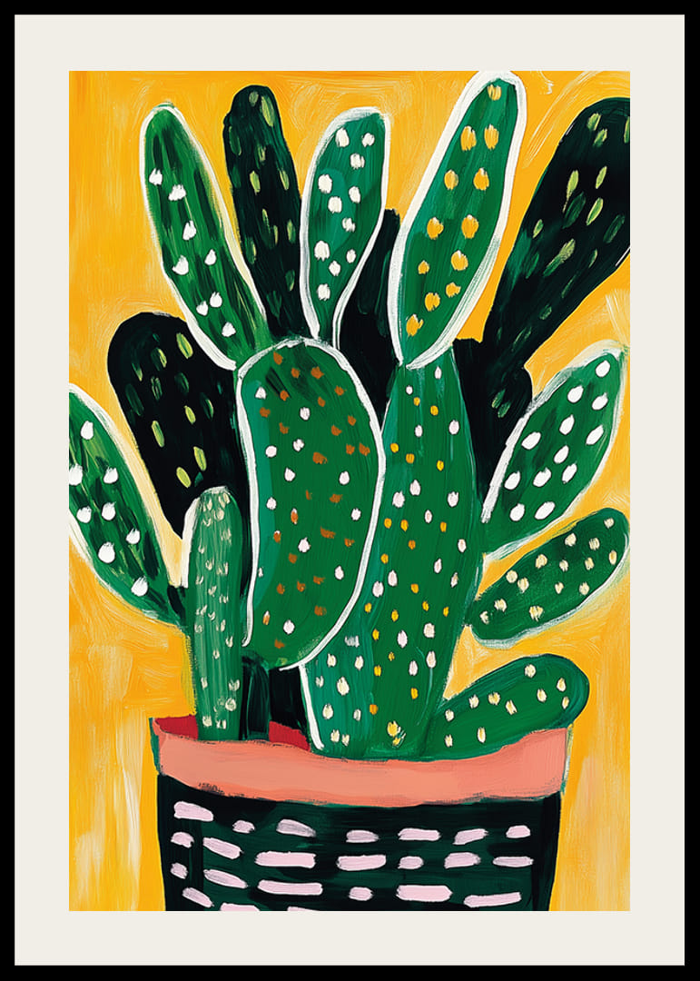 Grönska mot solig gul bakgrund, livfullt fångad som en konstnärlig väggdekoration-12