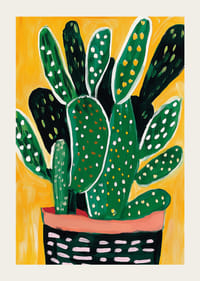 Grönska mot solig gul bakgrund, livfullt fångad som en konstnärlig väggdekoration-3