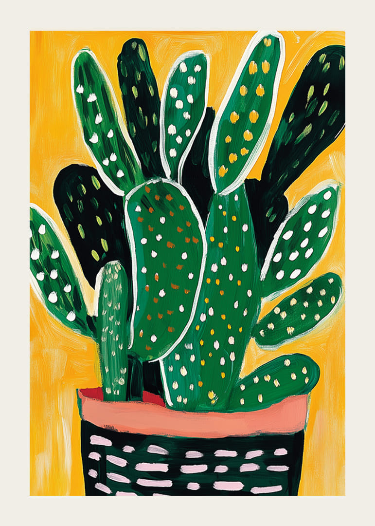 Grönska mot solig gul bakgrund, livfullt fångad som en konstnärlig väggdekoration-12