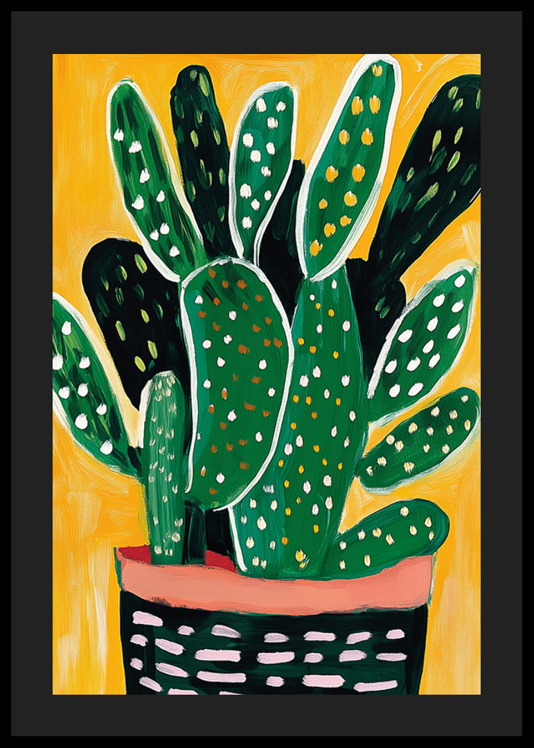 Grönska mot solig gul bakgrund, livfullt fångad som en konstnärlig väggdekoration-12