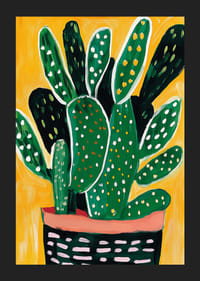 Grönska mot solig gul bakgrund, livfullt fångad som en konstnärlig väggdekoration-5