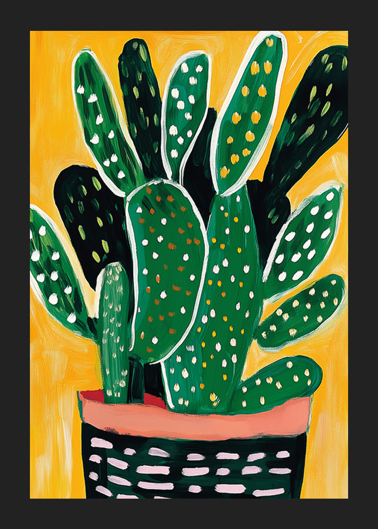 Grönska mot solig gul bakgrund, livfullt fångad som en konstnärlig väggdekoration-12