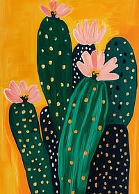 Floarea colorată de cactus pe un fundal portocaliu cald răspândește bucurie-3