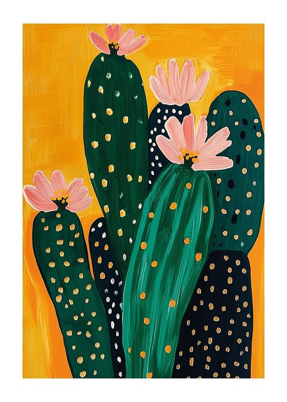 Floarea colorată de cactus pe un fundal portocaliu cald răspândește bucurie-12
