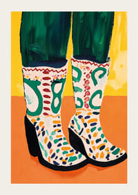 Kolorowe buty na ciepłym, żywym tle; eksplozja kreatywności-3