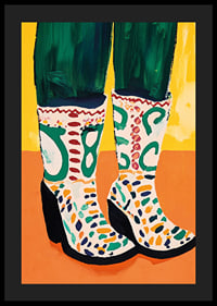 Colorful boots on a warm, vibrant background; an explosion of creativity-4