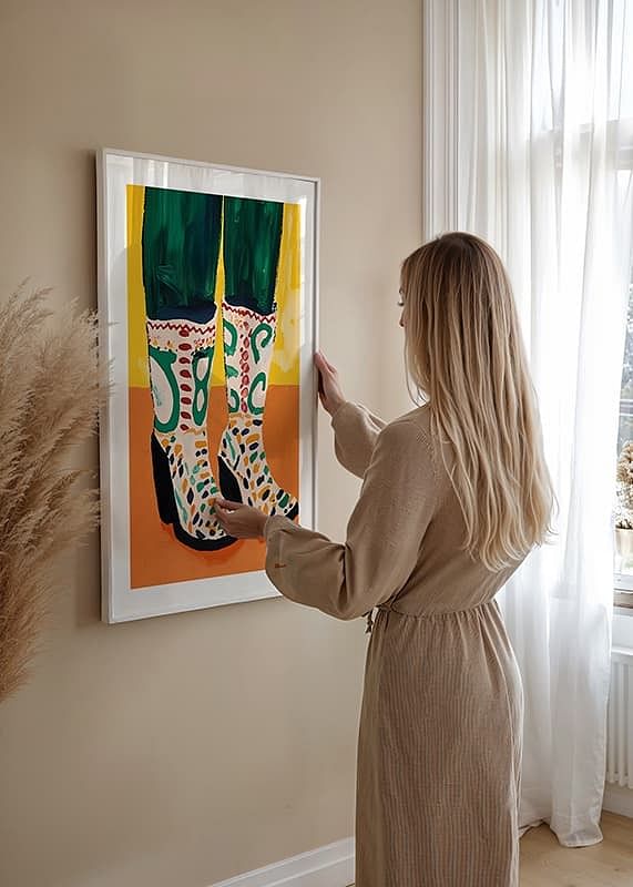 Colorful boots on a warm, vibrant background; an explosion of creativity-12