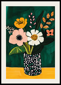 Playful flower bouquet in vibrant colors for a happier wall-2