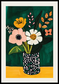 Verspielter Blumenstrauß in kräftigen Farben für eine fröhlichere Wand-2