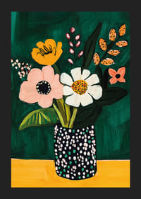 Verspielter Blumenstrauß in kräftigen Farben für eine fröhlichere Wand-5