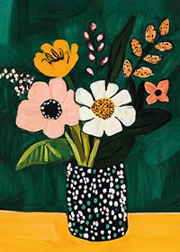 Playful flower bouquet in vibrant colors for a happier wall-7