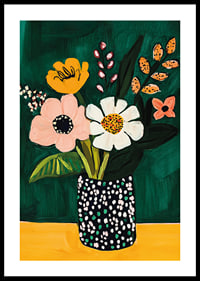 Playful flower bouquet in vibrant colors for a happier wall-0