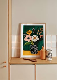 Playful flower bouquet in vibrant colors for a happier wall-8