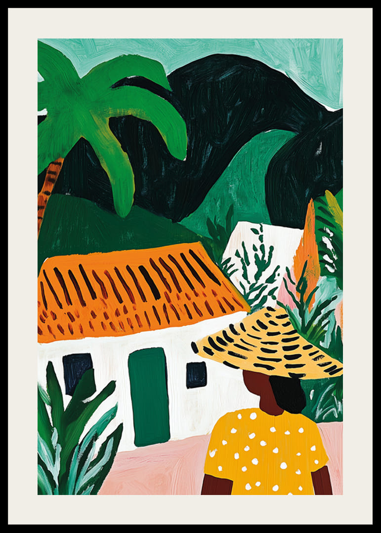 Fargerik sjarm og tropisk varme i et levende landskapsmaleri-12