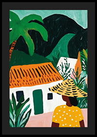 Colorful charm and tropical warmth in a vibrant landscape painting-4
