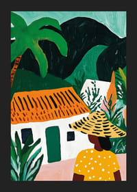 Fargerik sjarm og tropisk varme i et levende landskapsmaleri-5