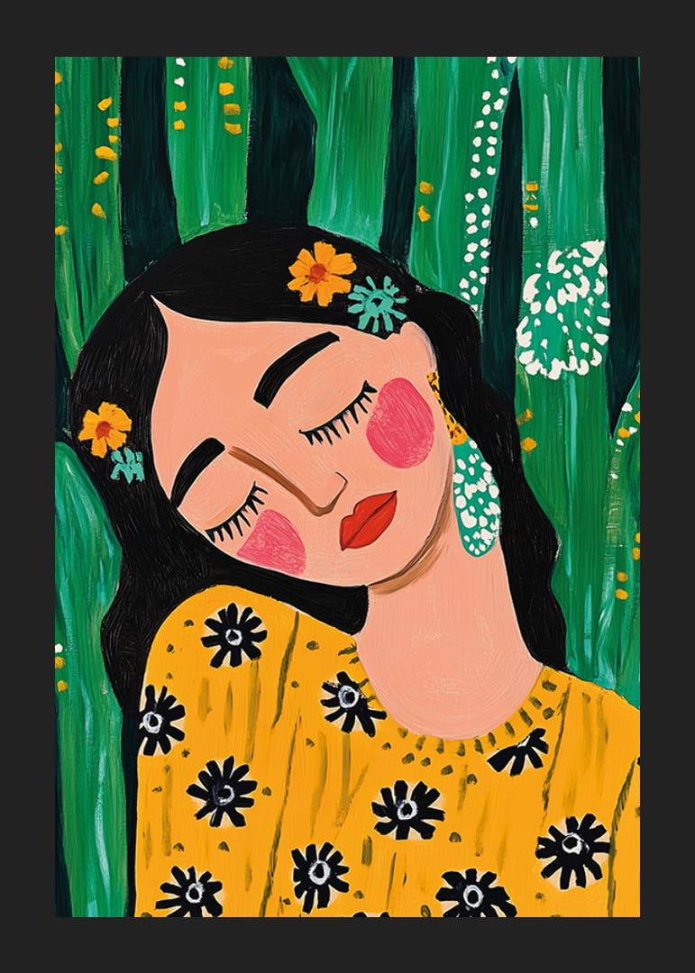 Colorful portrait of peaceful rest among lush vegetation-12