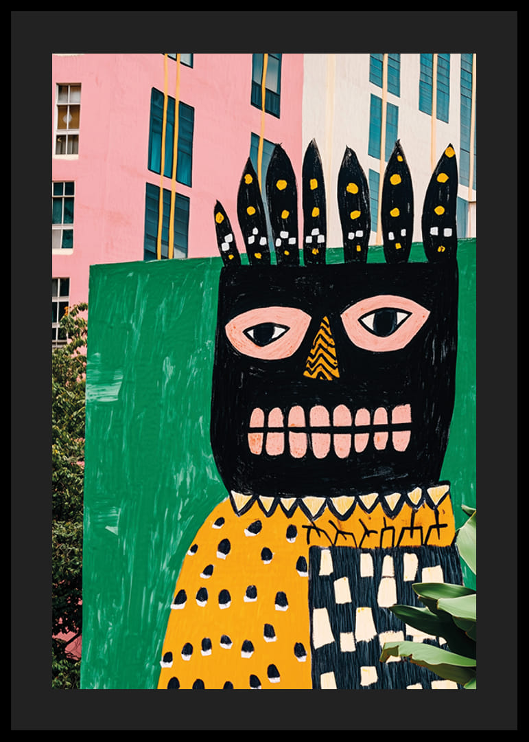 Levendige straatkunst met felle kleuren en expressieve vormen in een stedelijke omgeving-12