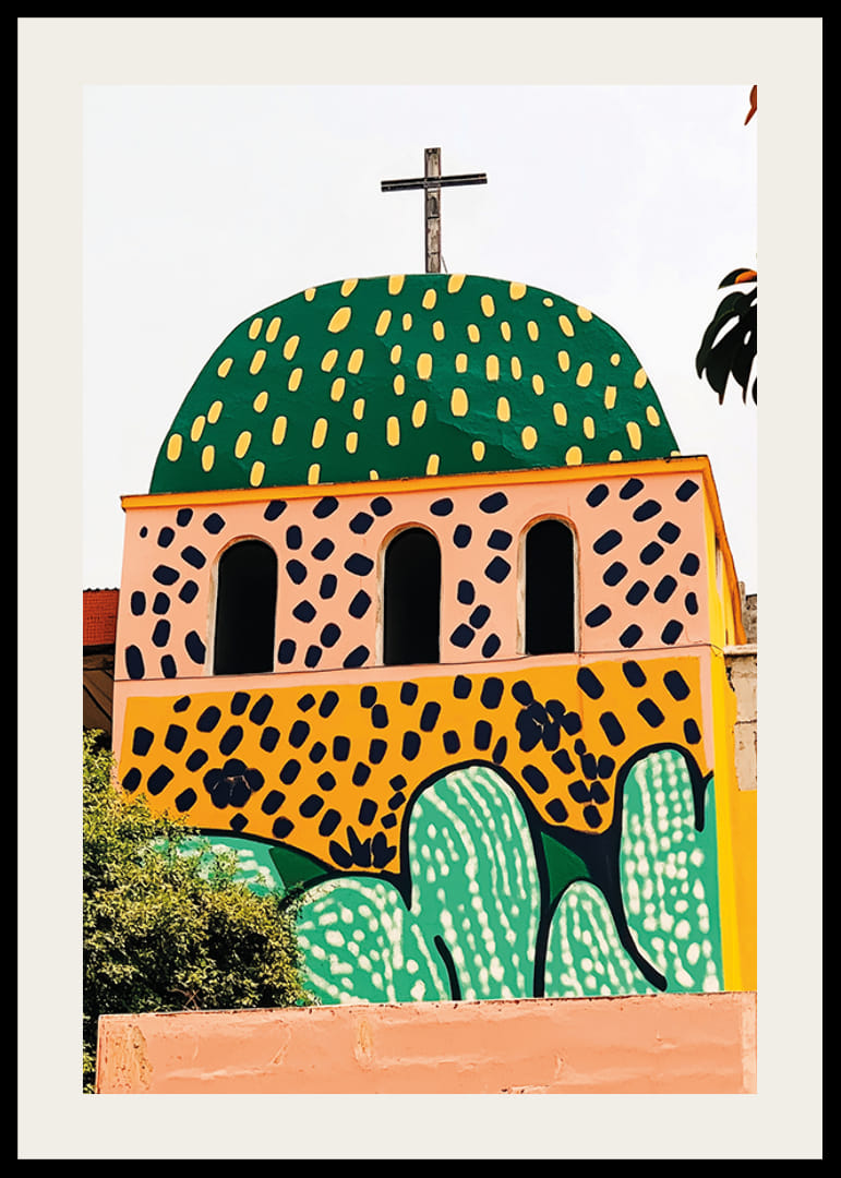 Färgsprakande kyrka för tankarna till en livlig mexikansk by-12
