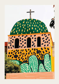 Färgsprakande kyrka för tankarna till en livlig mexikansk by-3
