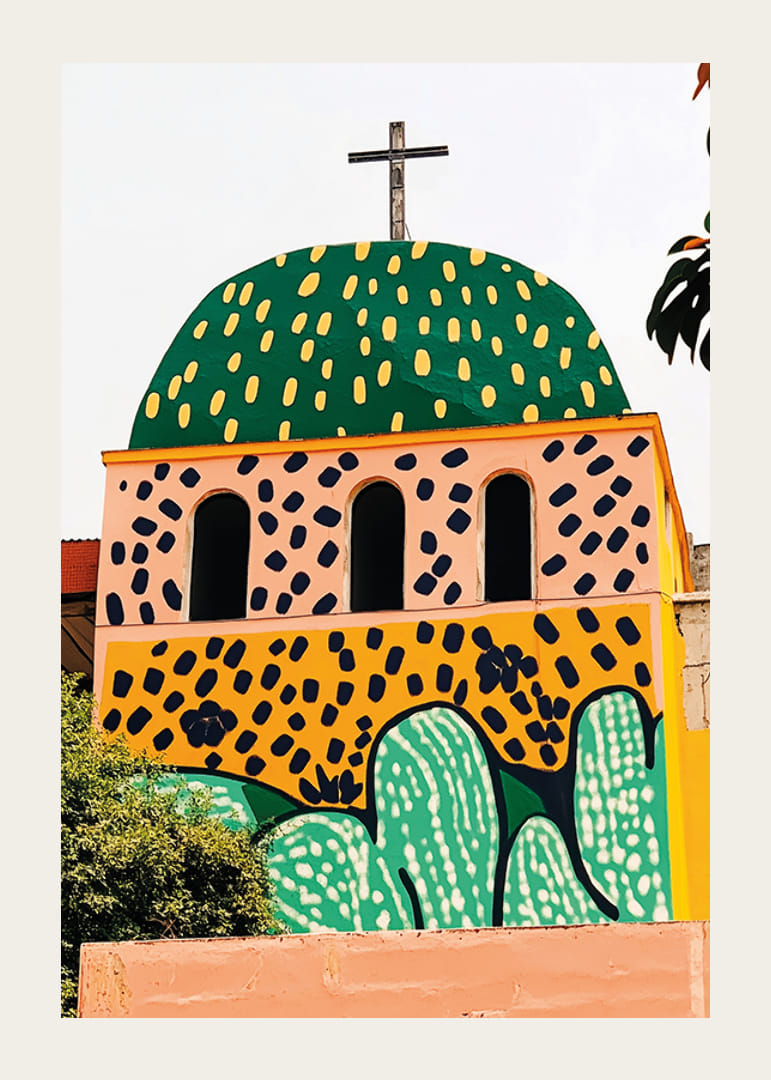 Färgsprakande kyrka för tankarna till en livlig mexikansk by-12