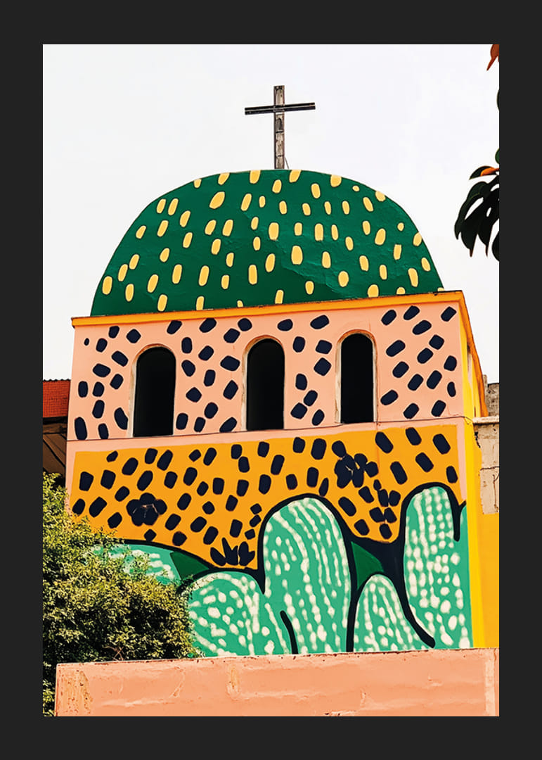 Färgsprakande kyrka för tankarna till en livlig mexikansk by-12