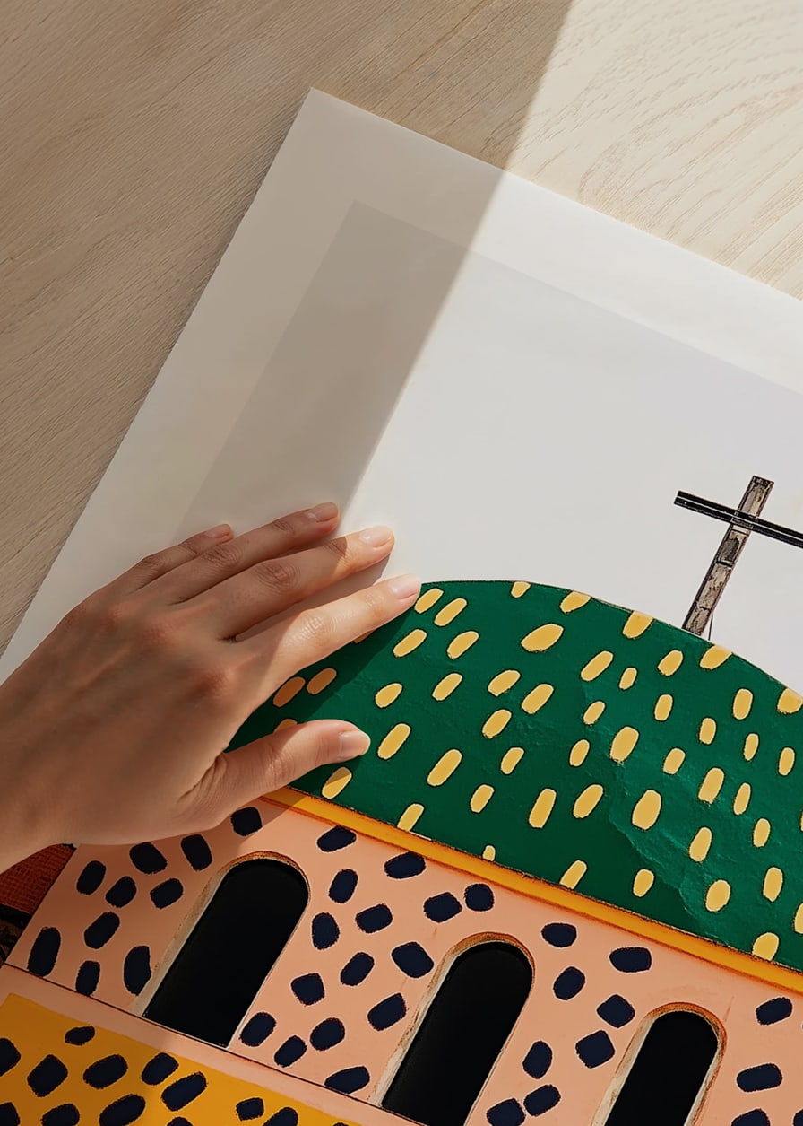 Färgsprakande kyrka för tankarna till en livlig mexikansk by-12